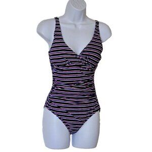NipTuck multi fit cup Twist Front one piece striped Swim multicolor size 4